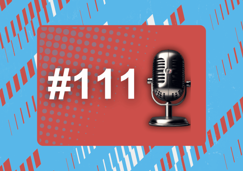 Decorative image with the podcast number next to a microphone.