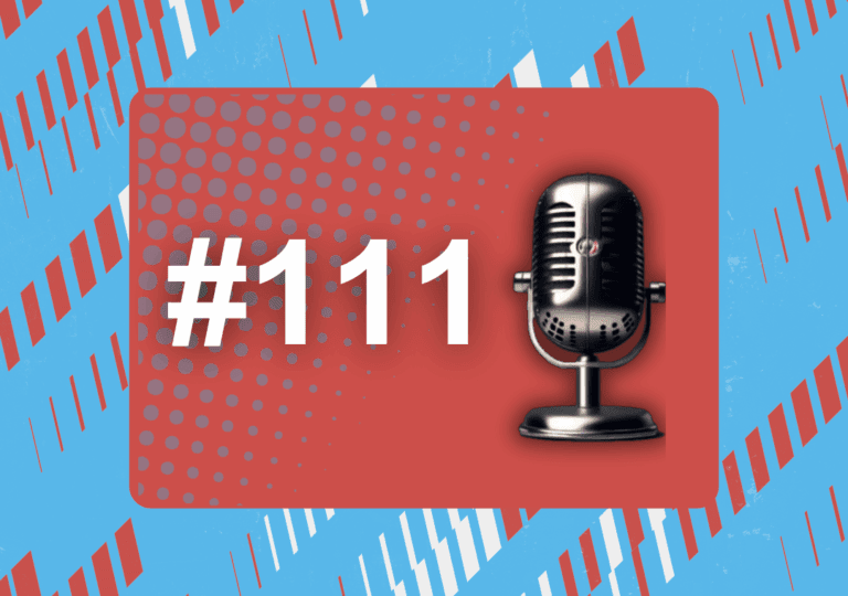 Decorative image with the podcast number next to a microphone.