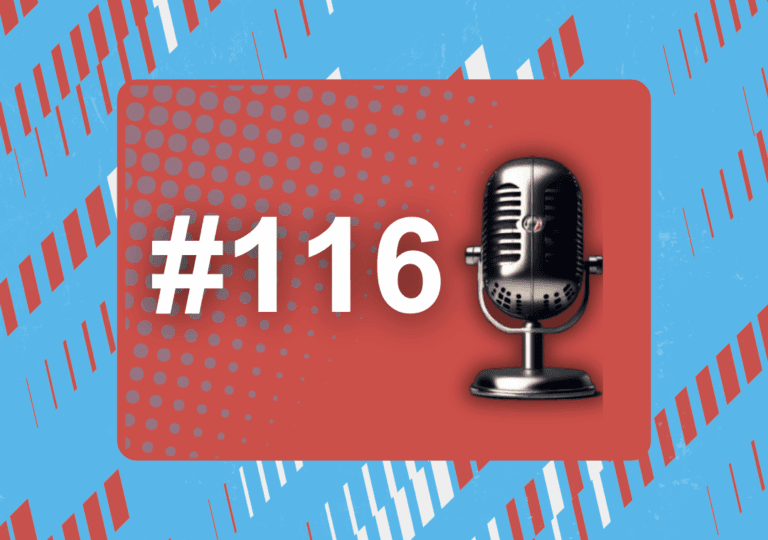 Decorative image with the podcast number next to a microphone.